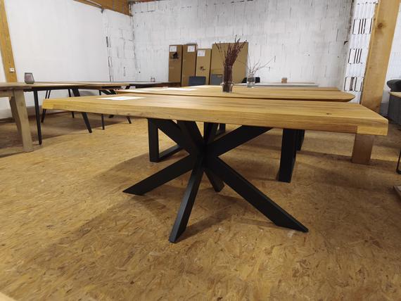 Tisch, Esstisch, Massivholz Tisch, Wildeiche, Eiche180x 90cm 6cm dick  – Bild 2 von 3
