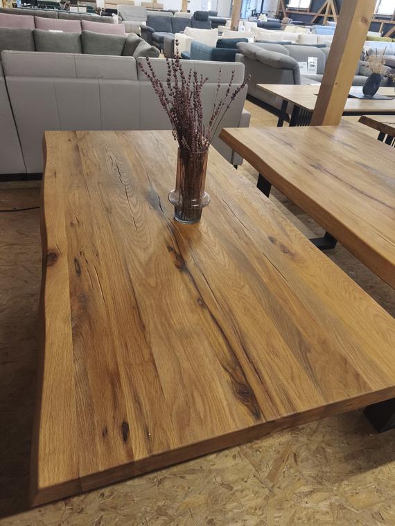 Tisch, Esstisch, Massivholz Tisch, Zerreiche 180x 90cm 6cm dick  – Bild 3 von 3