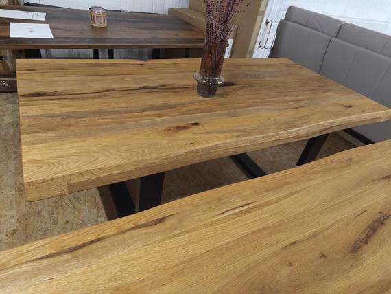 Tisch, Esstisch, Massivholz Tisch, Zerreiche 180x 90cm 6cm dick  – Bild 1 von 3