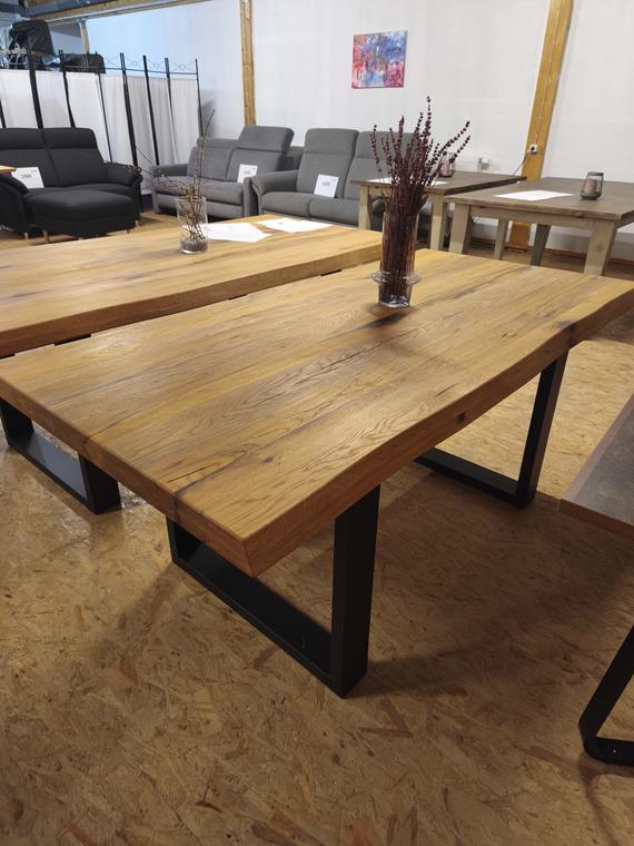 Tisch, Esstisch, Massivholz Tisch, Zerreiche 180x 90cm 6cm dick  – Bild 2 von 3